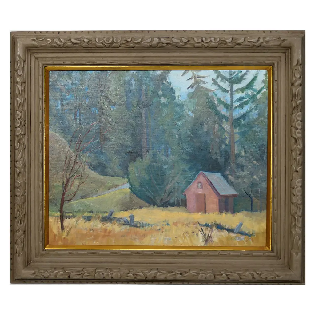 Ruth Millar (1914-2006) Canterbury Landscape - oil on board. 395 x 490mm, Image 1++