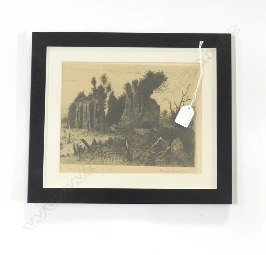 TREVOR LLOYD 'A LONELY RUIN (EAST TAMAKI)' ETCHING 190x240mm Image 1++