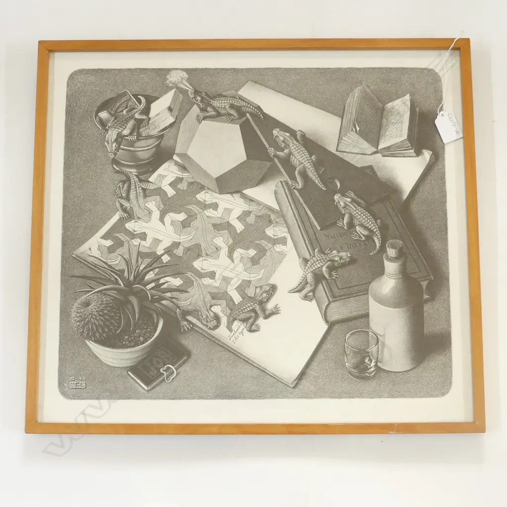 REPRODUCED MC ESHER PRINT 'LIZARDS' 430 x 480mm Image 1++