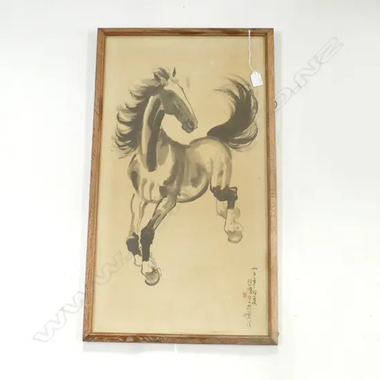 CHINESE HORSE PRINT OF A WC 710x390mm