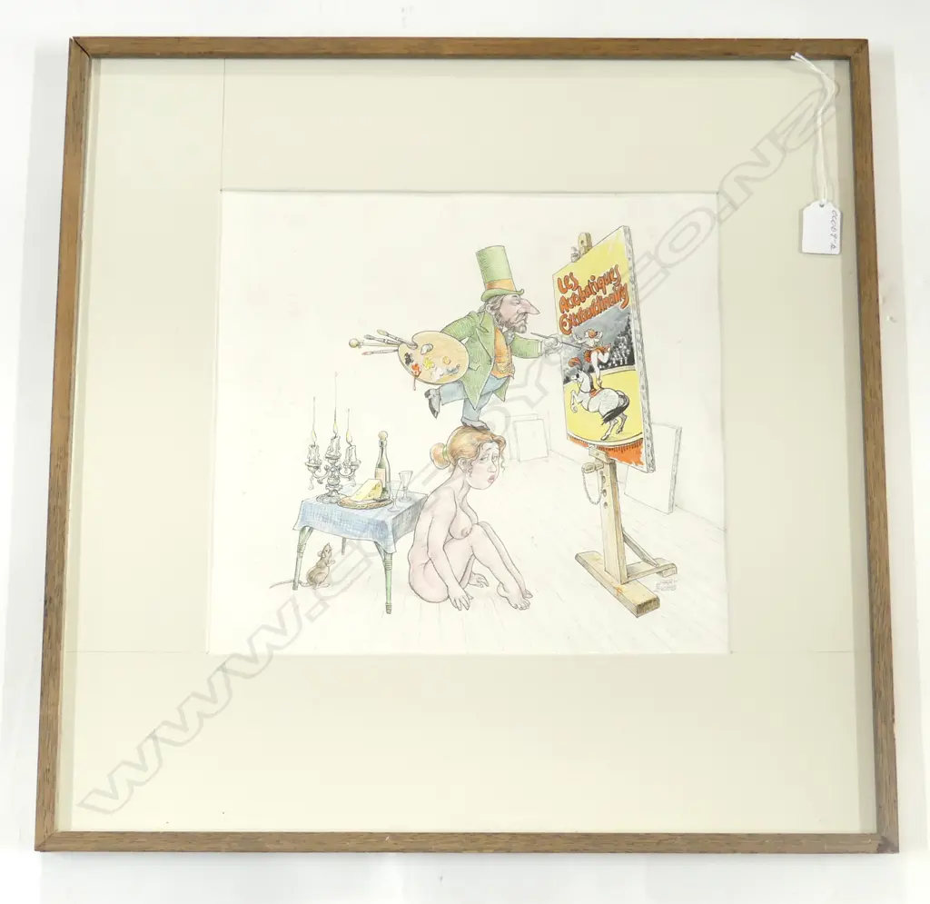 LARRY BLOSS, TOULOSE, PENCIL W/C 300 x 320mm Image 1++