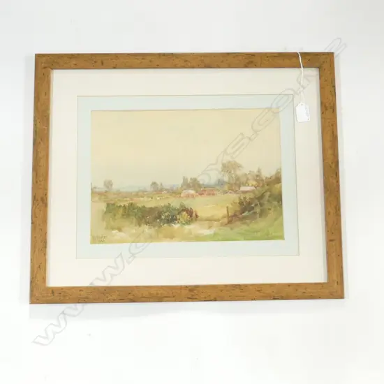 W J WADHAM (1863-1950) FARM SCENE, W/C, SIGNED/DATED 1924, 240 x 345mm