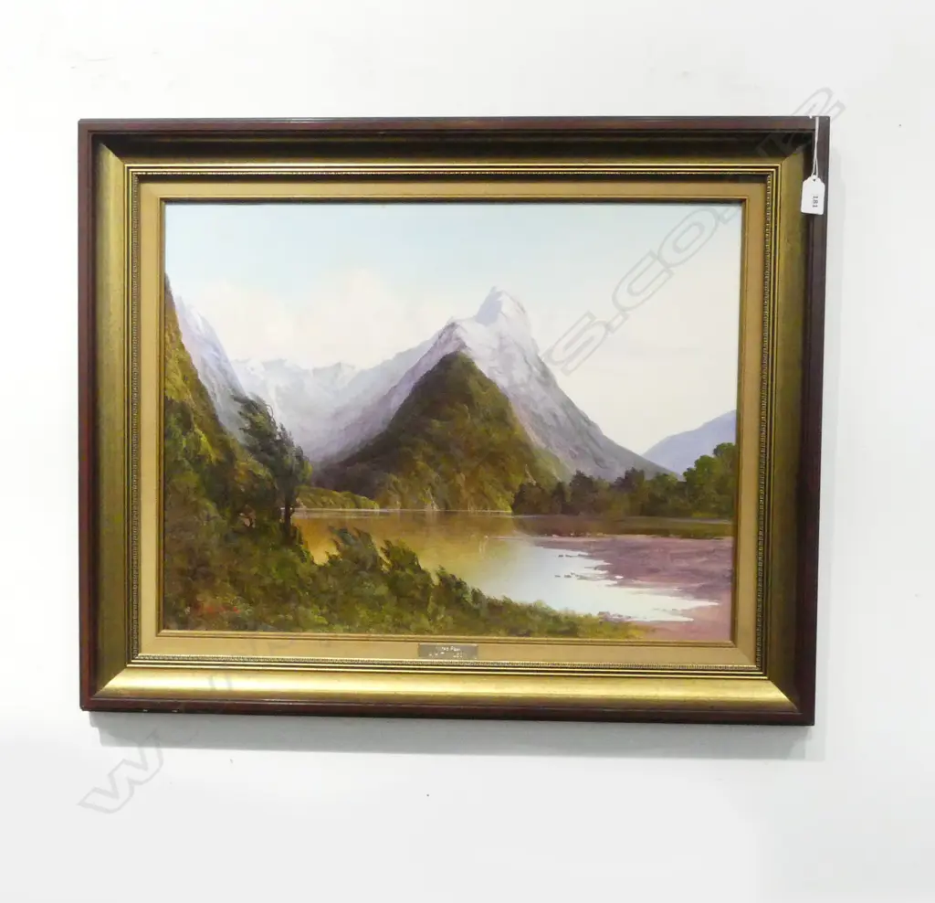 A. H. T. WILSON 'MITRE PEAK' ACYRLIC ON BOARD, (19)'84 445x590mm Image 1++