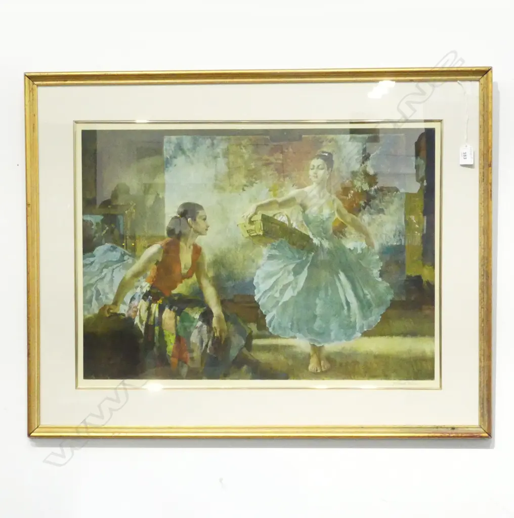 W RUSSEL FLINT (1880-1969) 'EVE & YASMIN' SIGNED PHOTOGRAPHIC PRINT 1958, 450 x 630mm Image 1++