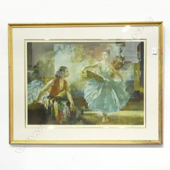W RUSSEL FLINT (1880-1969) 'EVE & YASMIN' SIGNED PHOTOGRAPHIC PRINT 1958, 450 x 630mm