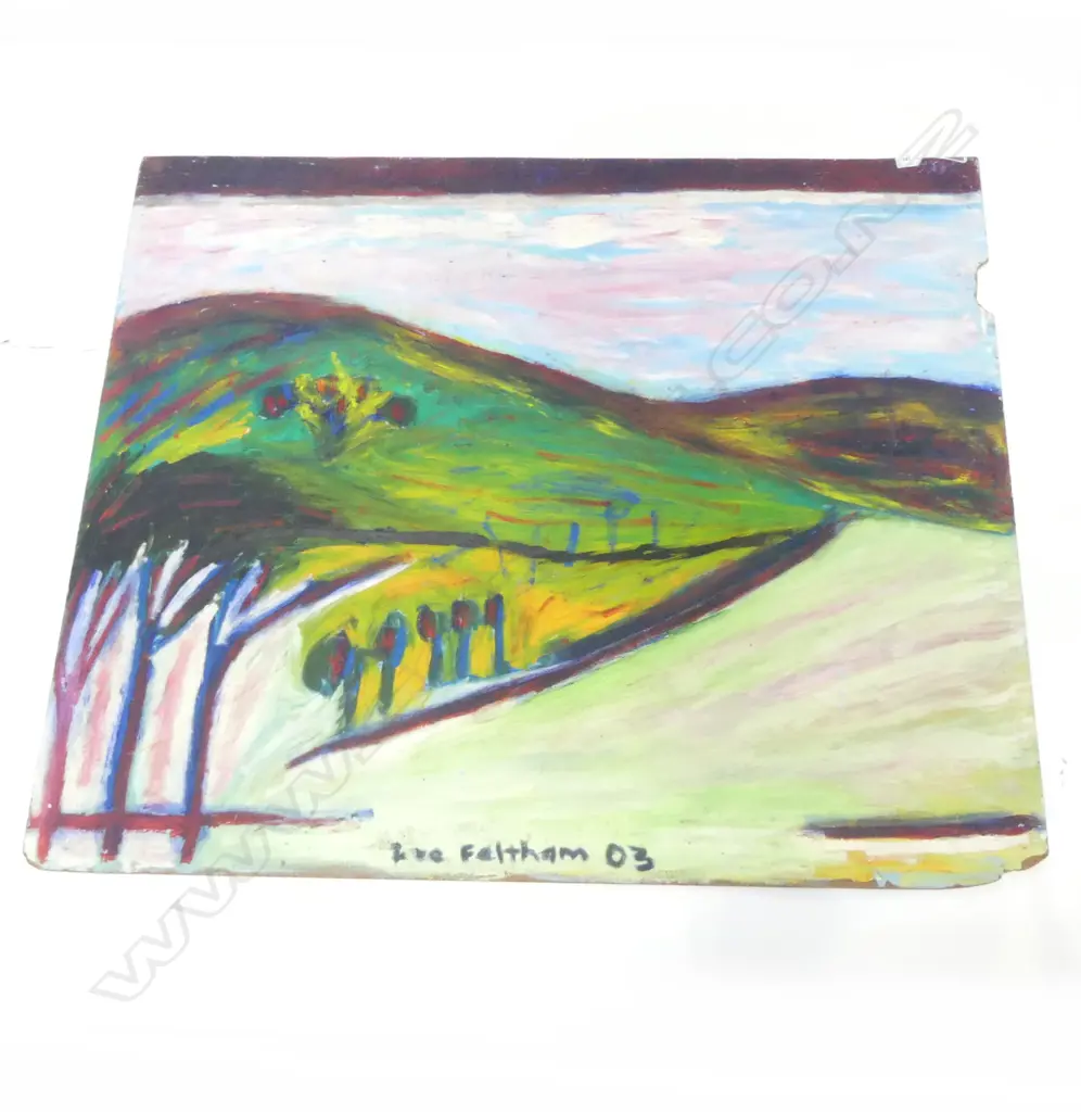 LEE FELTHAM DOUBLE SIDED ARTWORK; LANDSCAPE / BLUE STILL LIFE ACRYLIC ON BOARD '03 1000x1200mm Image 1++