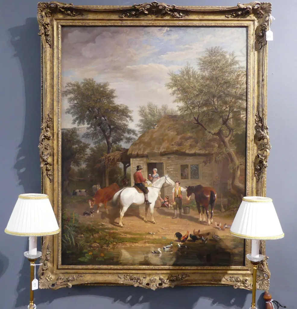 FARMYARD SCENE, ARTIST UNKNOWN, OIL ON CANVAS, 900 x 700mm Image 1++