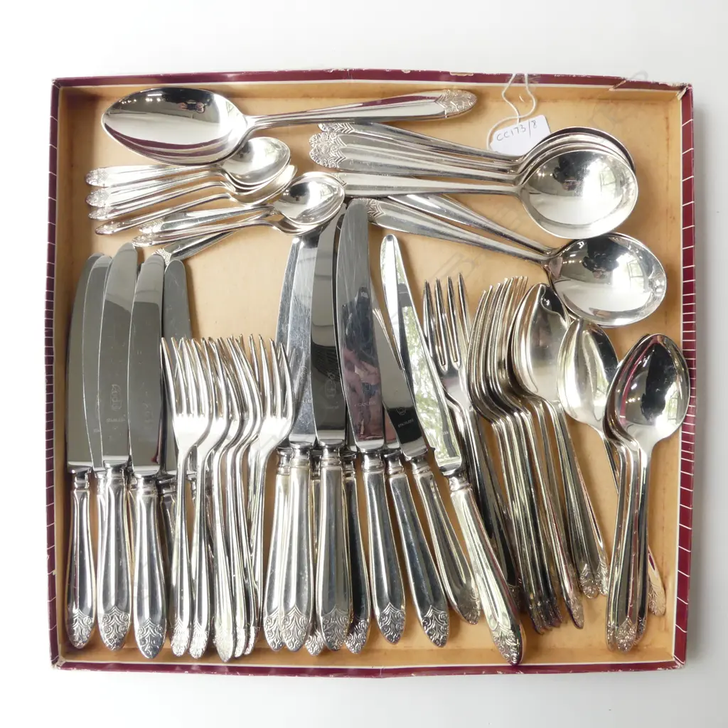 58PC RODD CARMEN CUTLERY SET COMPLETE 8 PLACE SETTING SILVER PLATED Image 1++