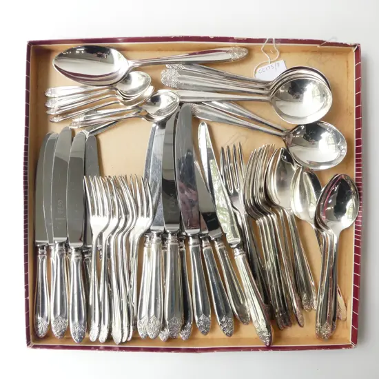58PC RODD CARMEN CUTLERY SET COMPLETE 8 PLACE SETTING SILVER PLATED