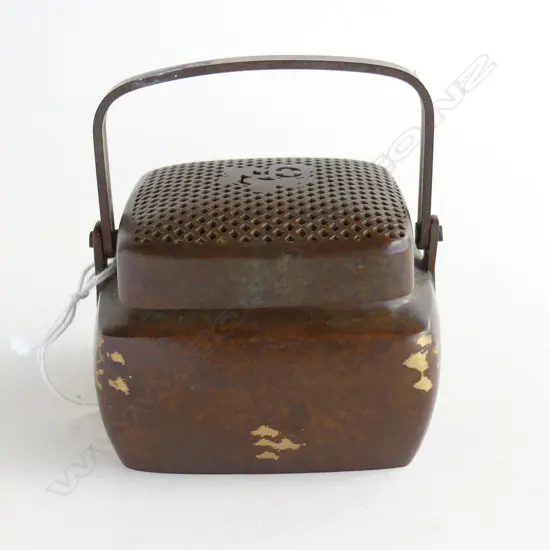 BRONZE LIDDED SENSOR BOX w HANDLE, H.50 x 70mm