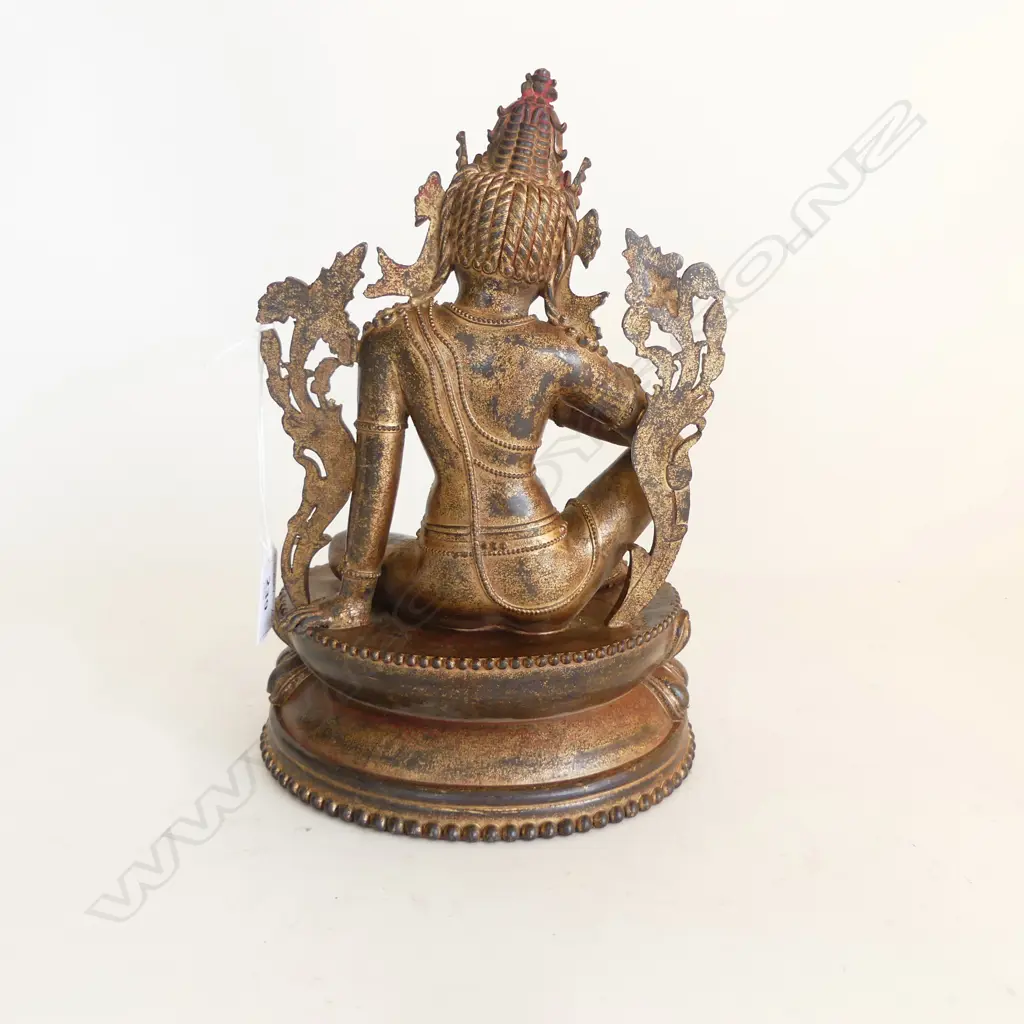 BRONZE STATUE OF GUANYIN/BODHISATTVA H.250mm with some gilt remaining. No base plate Image 1++
