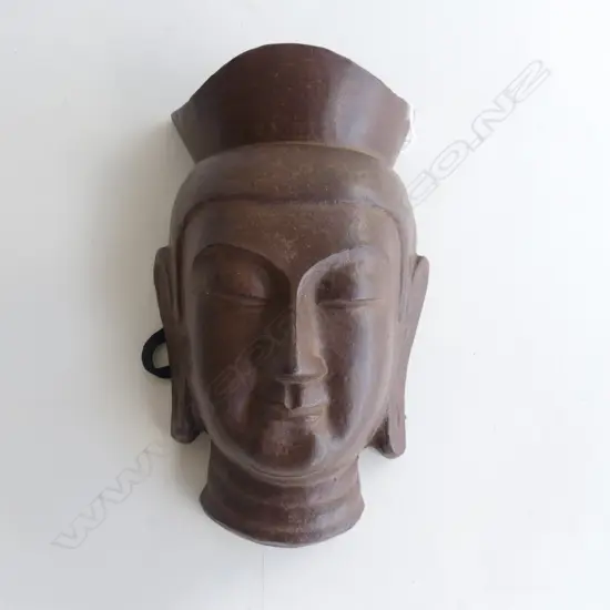 CAST IRON ORIENTAL MASK, WALL HANGING, H.220mm