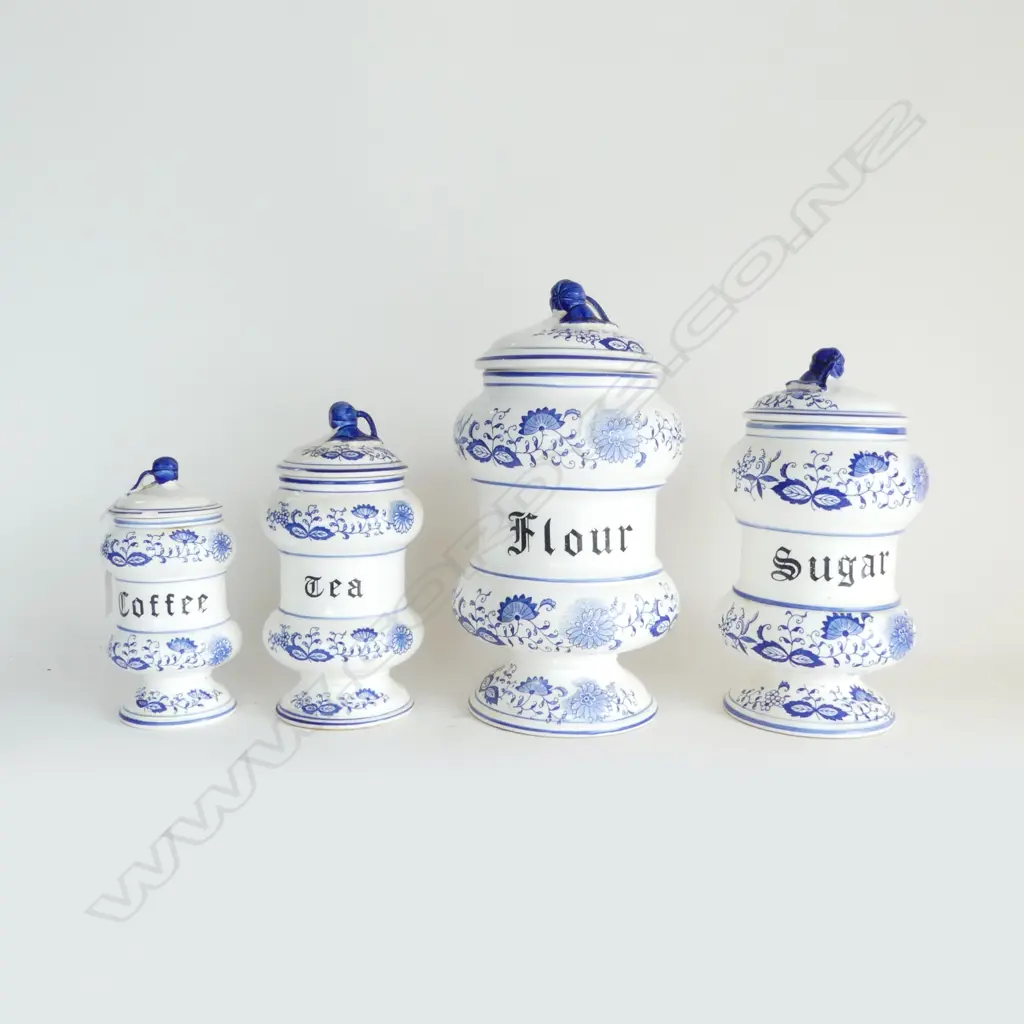 4 GRADUATING BLUE ONION PANTRY CONTAINERS H.310mm AF Image 1++