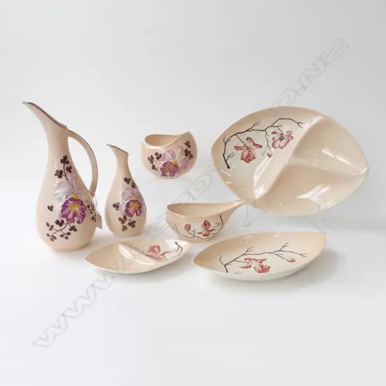 7 PCES CARLTON WARE; 1 VASE w. HAIRLINE