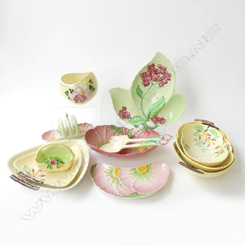 13 PCES CARLTON WARE; PURPLE FLOWERS Image 1++