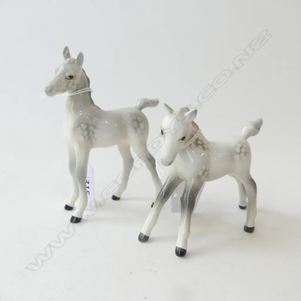 2 BESWICK small FOALS both DAPPLE GREY H's. 110 & 78mm Image 1++