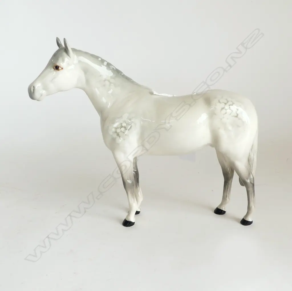 BESWICK DAPPLED GREY RACE HORSE H.205mm Image 1++