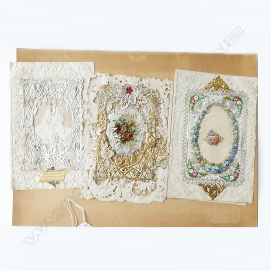 THREE VICTORIAN PERIOD VALENTINES DAY CARDS C.1870’S, L.178MM