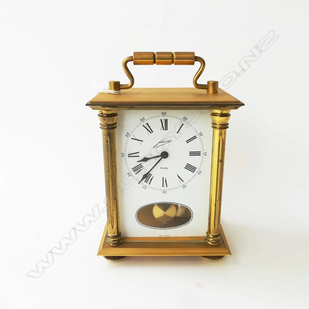 GERMAN 8 DAY CARRIAGE CLOCK H.160mm Image 1++