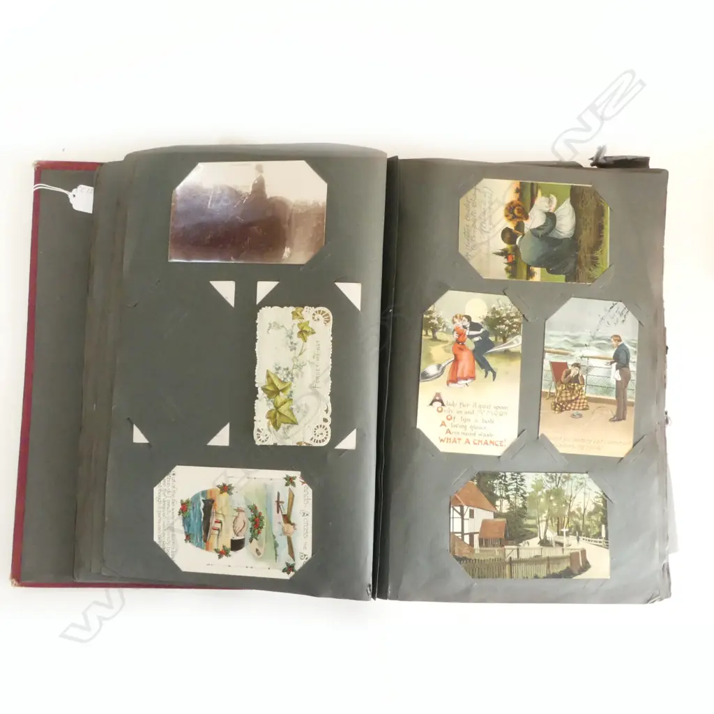 LARGE ALBUM OF POSTCARDS, A NUMBER RELATING TO NZ CITIES ETC, & AN AUTOGRAPH ALBUM  1925 Image 1++