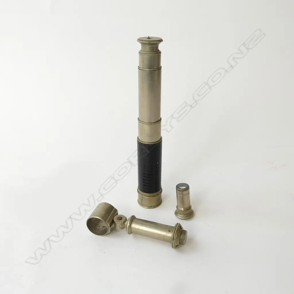 OLD SMALL TELESCOPE WITH ATTACHMENTS MAKER SOLOMONS LONDON L.400mm Image 1++