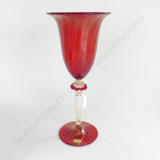 RED MURANO WINE GLASS H.270mm