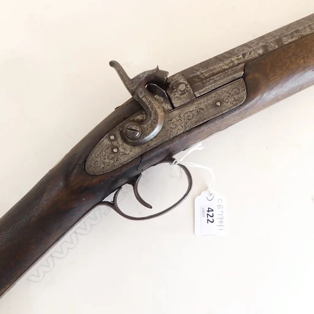 ANTIQUE BORE PERCUSSION CAP SINGLE BARREL RIFLE L.1290mm Image 1++