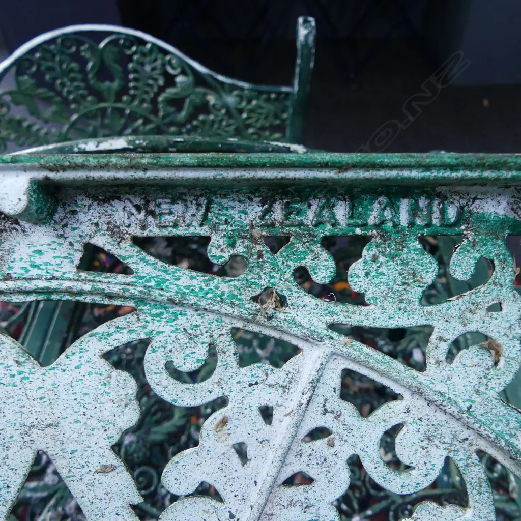 VINTAGE GREEN PAINTED FERNLEAF design ENDERSLEA PALLISER MASPORT ALUMINIUM OUTDOOR TABLE & 6 CHAIRS Image 1++