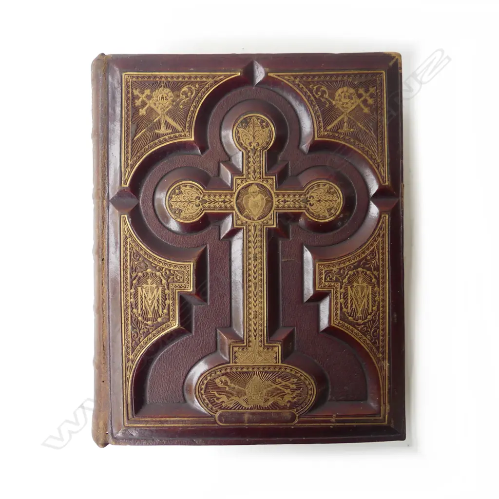 ANTIQUE LEATHER BOUND BIBLE H.315mm Image 1++