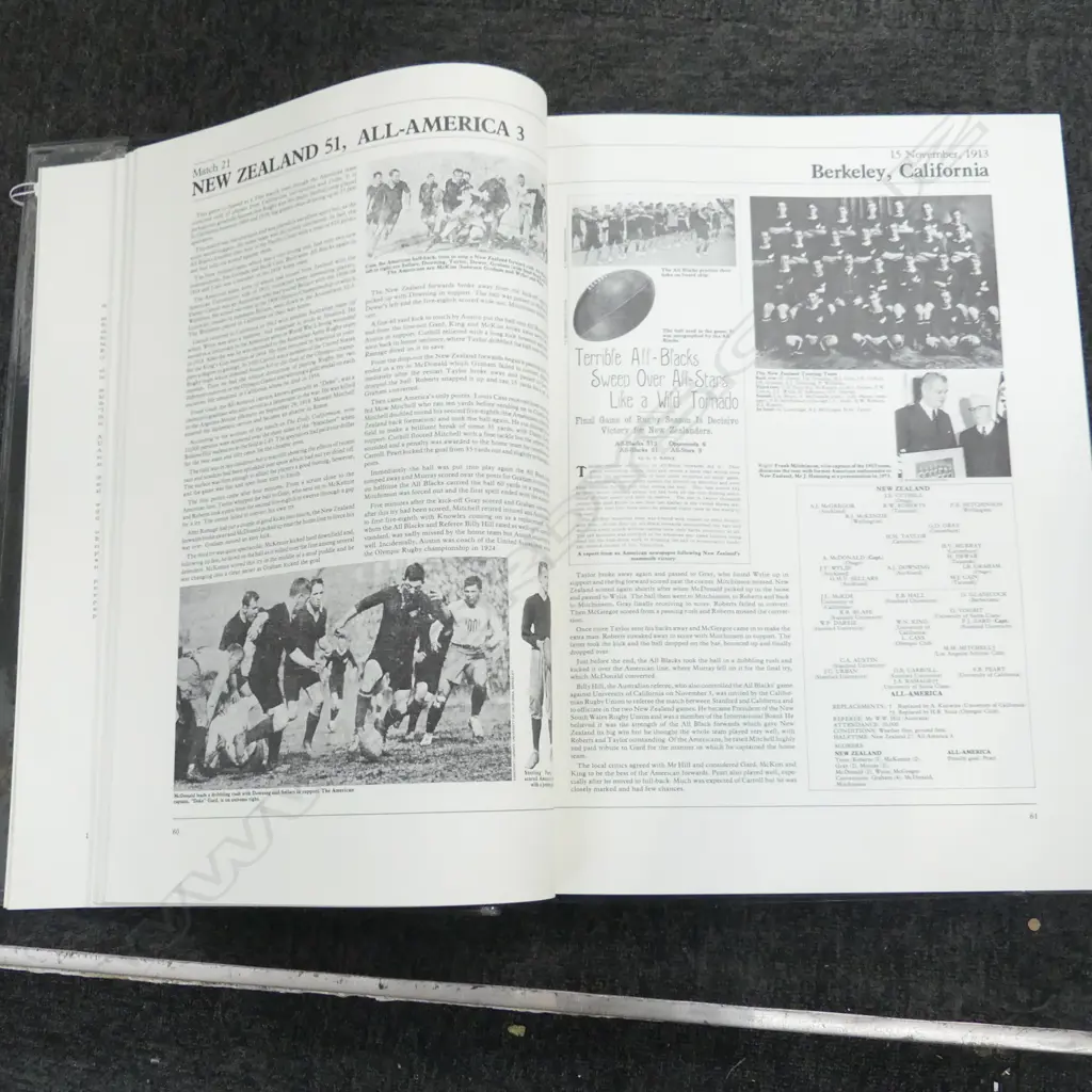 LG FORMAT BOOK 'MEN IN BLACK' 75 YEARS OF NZ INTERNATIONAL RUGBY 397/1200 MOA 1978 550x400mm Image 1++