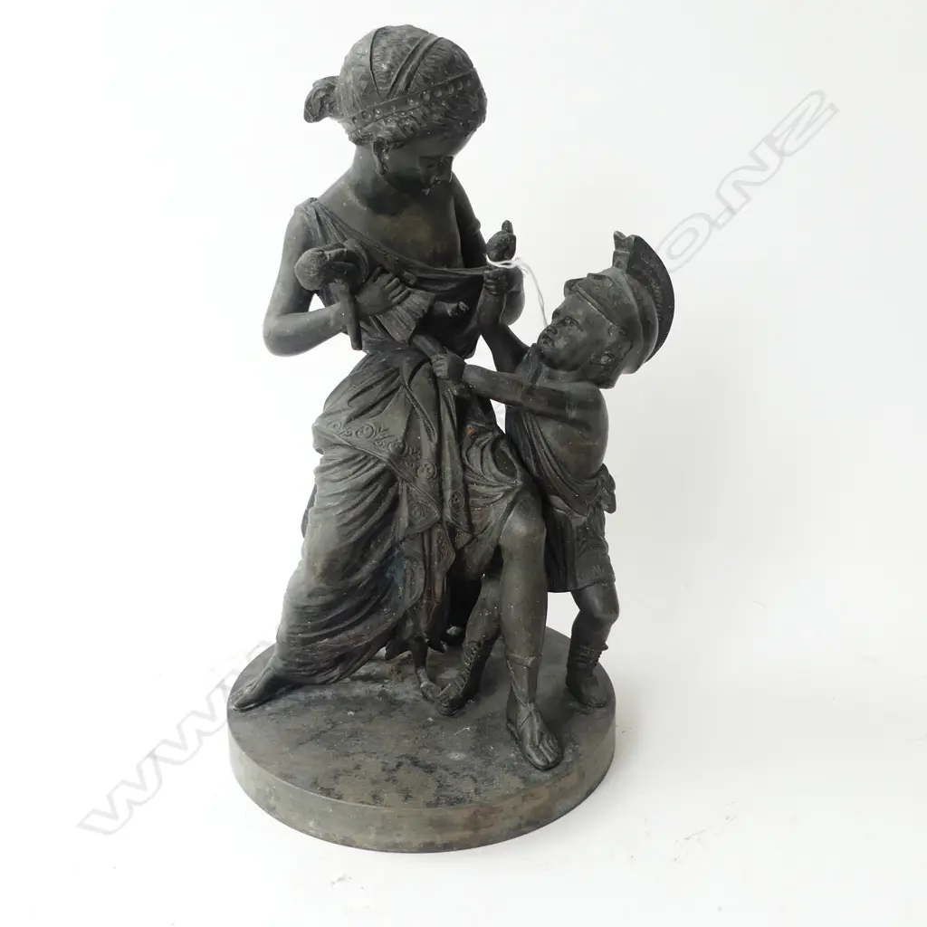 VICTORIAN SPELTER FIGURINE (DOLL FOOT MISSING) H.280mm Image 1++