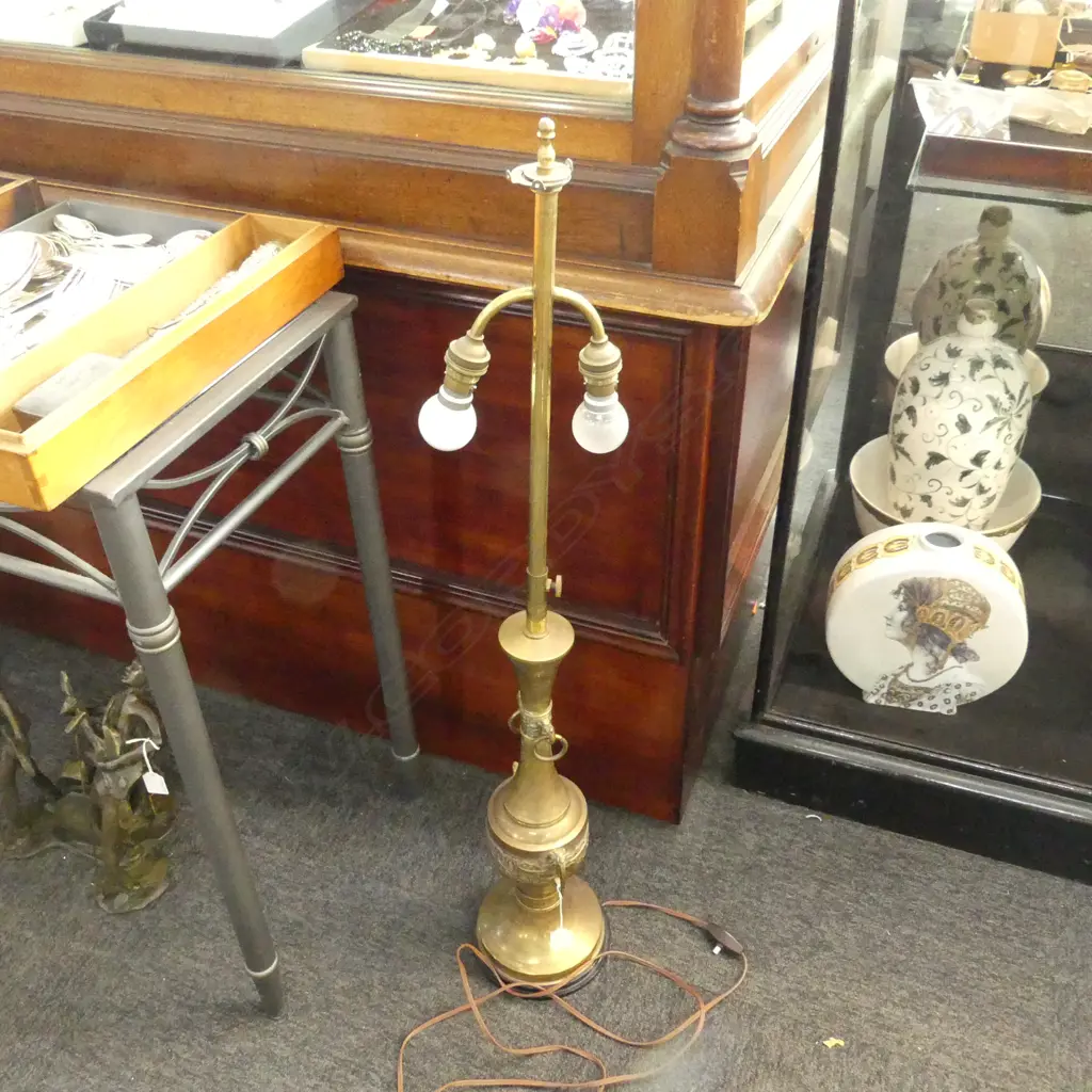 ORIENTAL BRASS TABLE LAMP H.945mm NO SHADE Image 1++