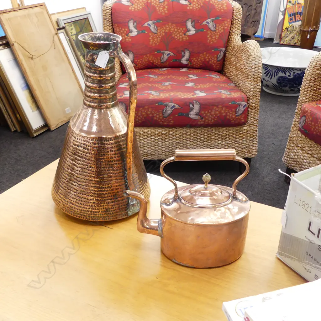 COPPER KETTLE & JUG H.450mm Image 1++