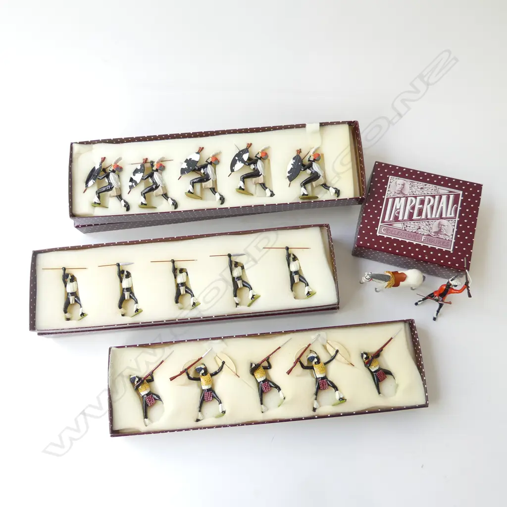 4 BOXED IMPERIAL PRODUCTION N.Z. 'ZULU WAR' COLLECTORS FIGURES Image 1++
