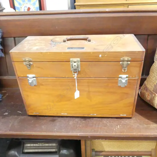 WOODEN CASE W.515mm + ASST. WATCH MAKER CONTENT