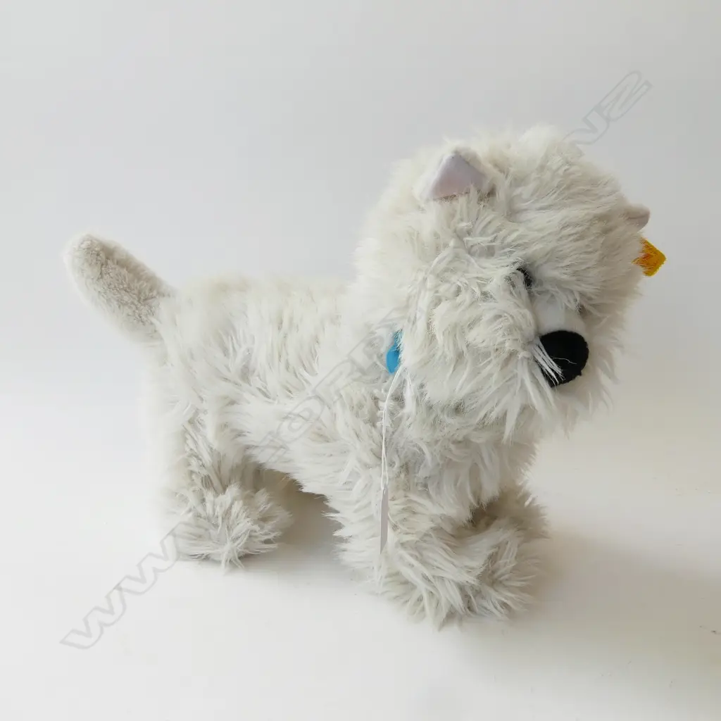 VINTAGE STEIFF SOFT TOY 'TOMMY WEST' HIGHLAND TERRIER w STEIF BUTTON & TAG Image 1++