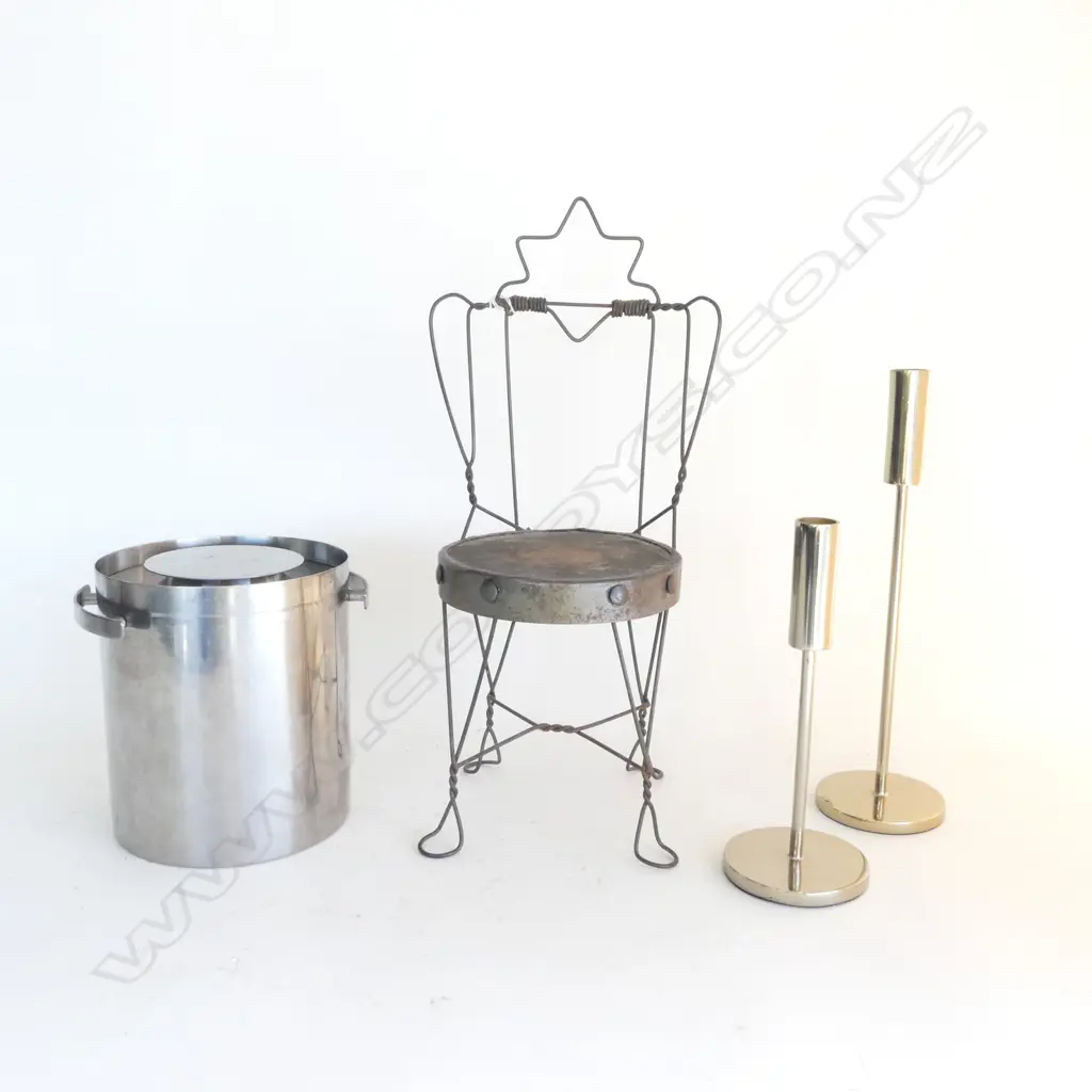 WIRE FRAME CHAIR H.415mm, 2 CANDLE STICKS, SCANDINA LIDDED ICE BUCKET Image 1++