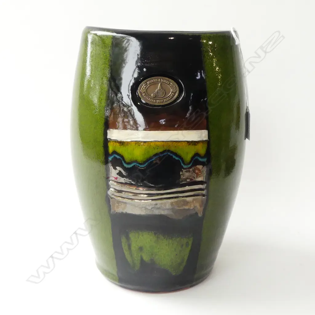 GREEN MORRIS & JAMES VASE H.285mm Image 1++