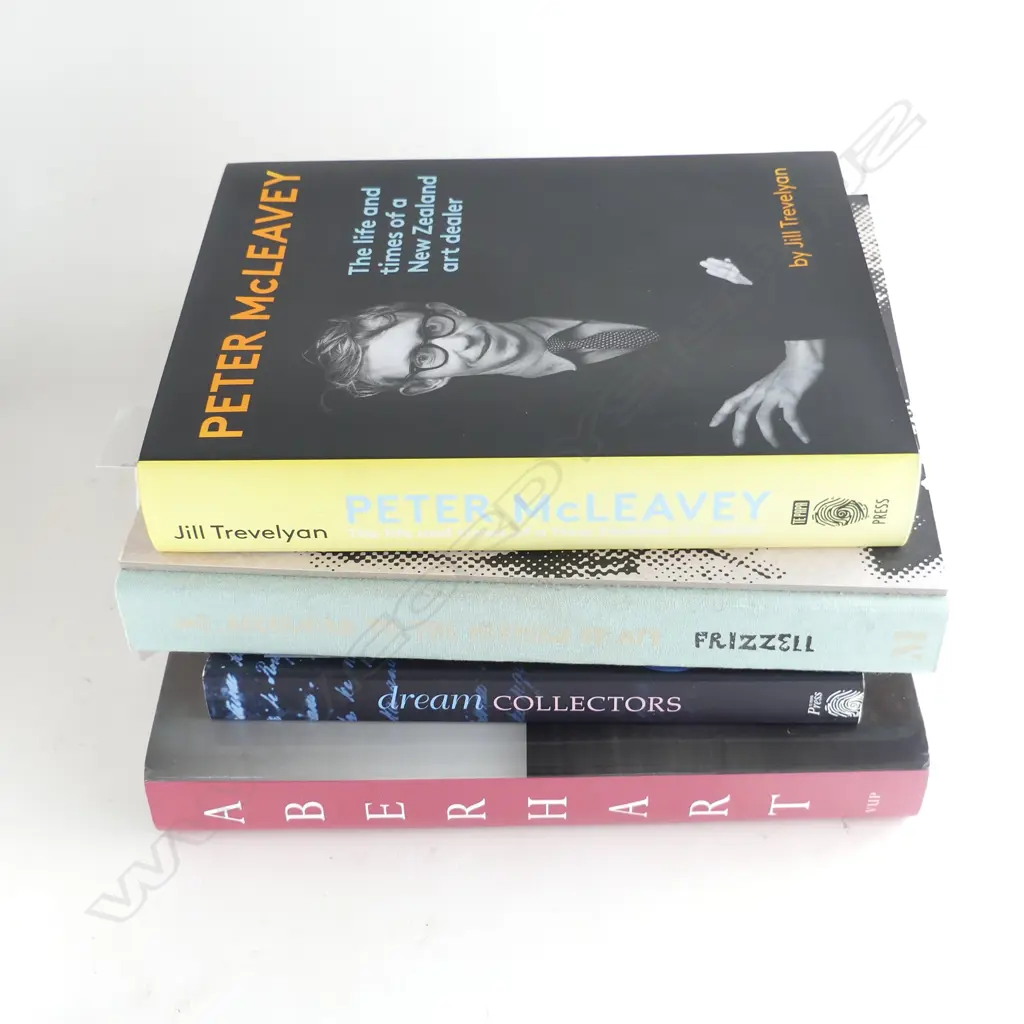 4 ART BOOKS; PETER MCLEAVEY BIO, ABERHART, DREAM COLLECTION & FRIZZELL History of Art (water damage) Image 1++