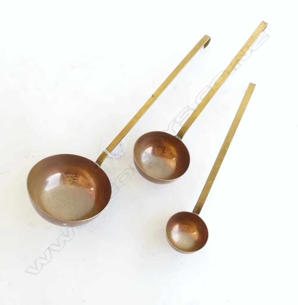 3 COPPER LADLES L.350mm Image 1++