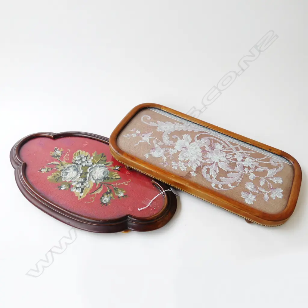 2 VICTORIAN NEEDLEWORK STANDS W.540mm Image 1++