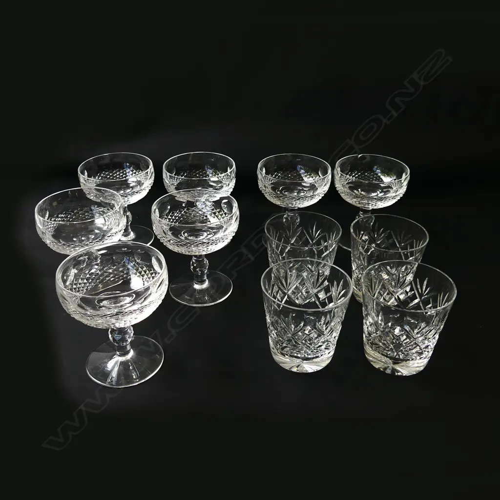 7 WATERFORD GLASSES H.110mm + 4 CRYSTAL TUMBLERS H.90mm FAULTS Image 1++