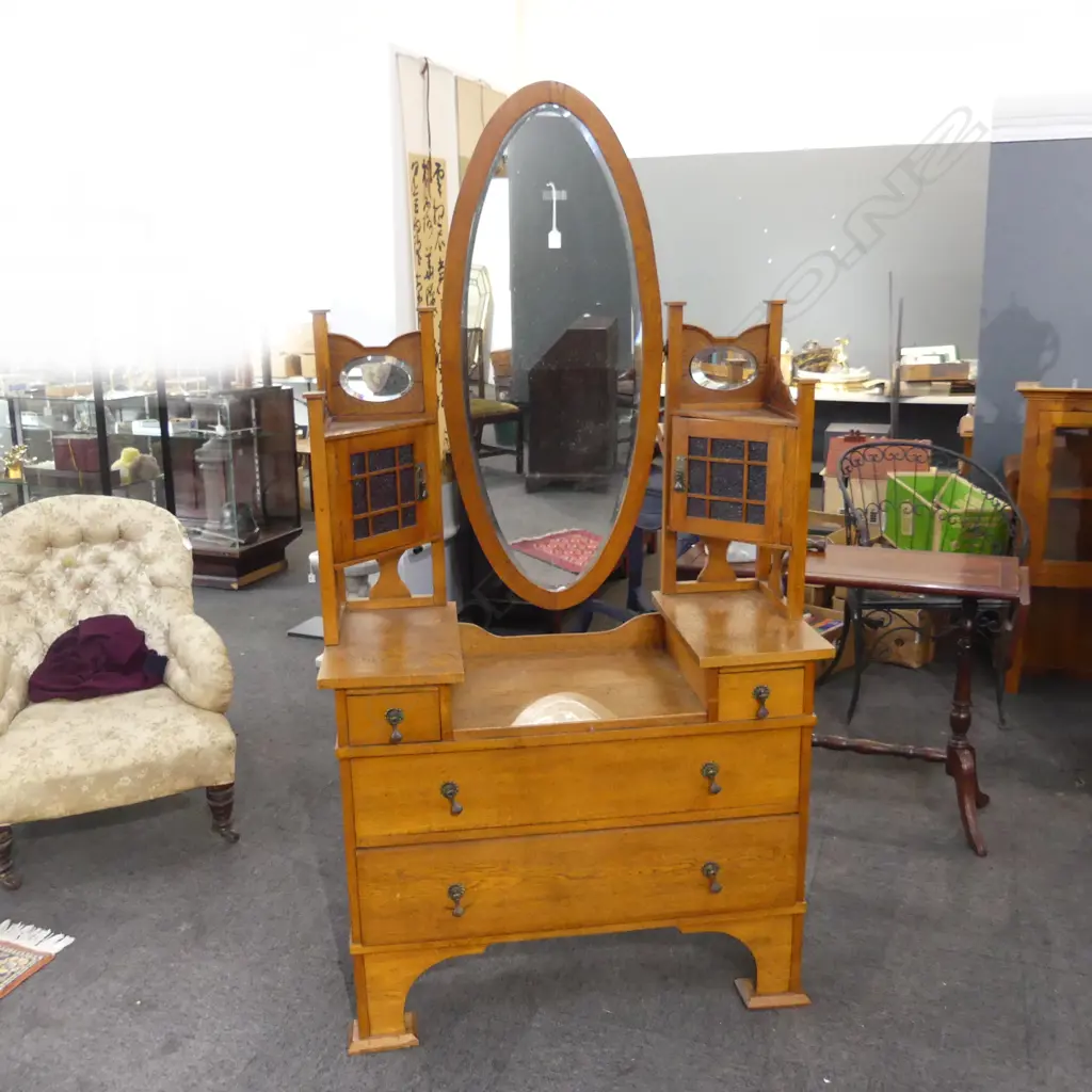 ARTS & CRAFTS OAK DRESSER 1040x450x1950mm Image 1++