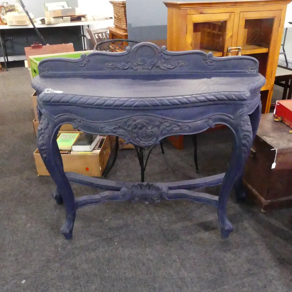 BLUE PAINTED FRENCH STYLE CONSOLE / HALL TABLE 1250x440x990mm Image 1++