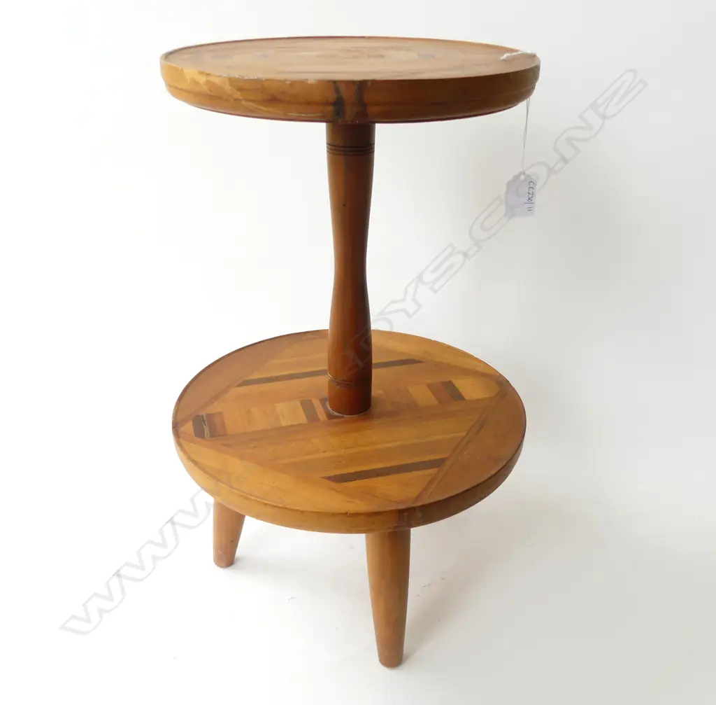 2 TIER STAND w. NZ TIMBER INLAY H.470mm Image 1++
