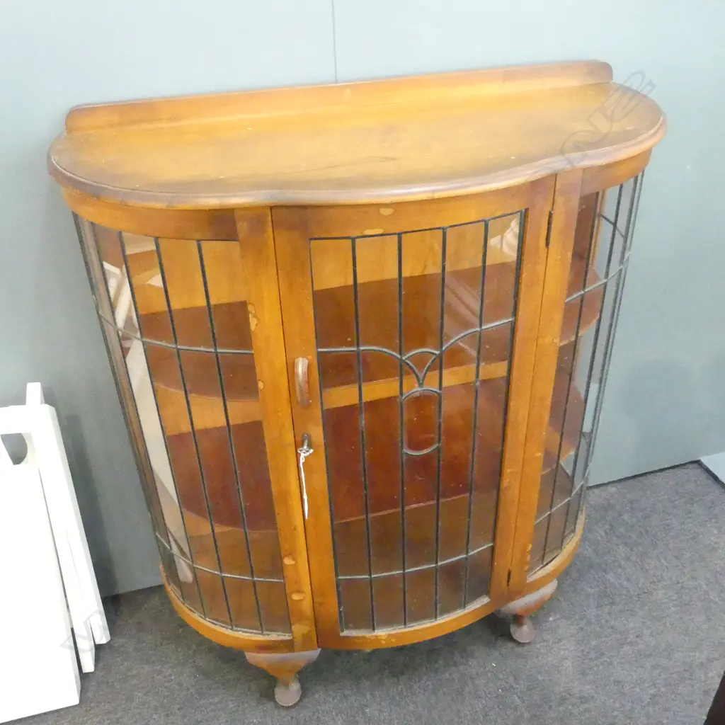 DECO LEAD LIGHT CHINA CABINET w. KEY 960x400x1100mm Image 1++