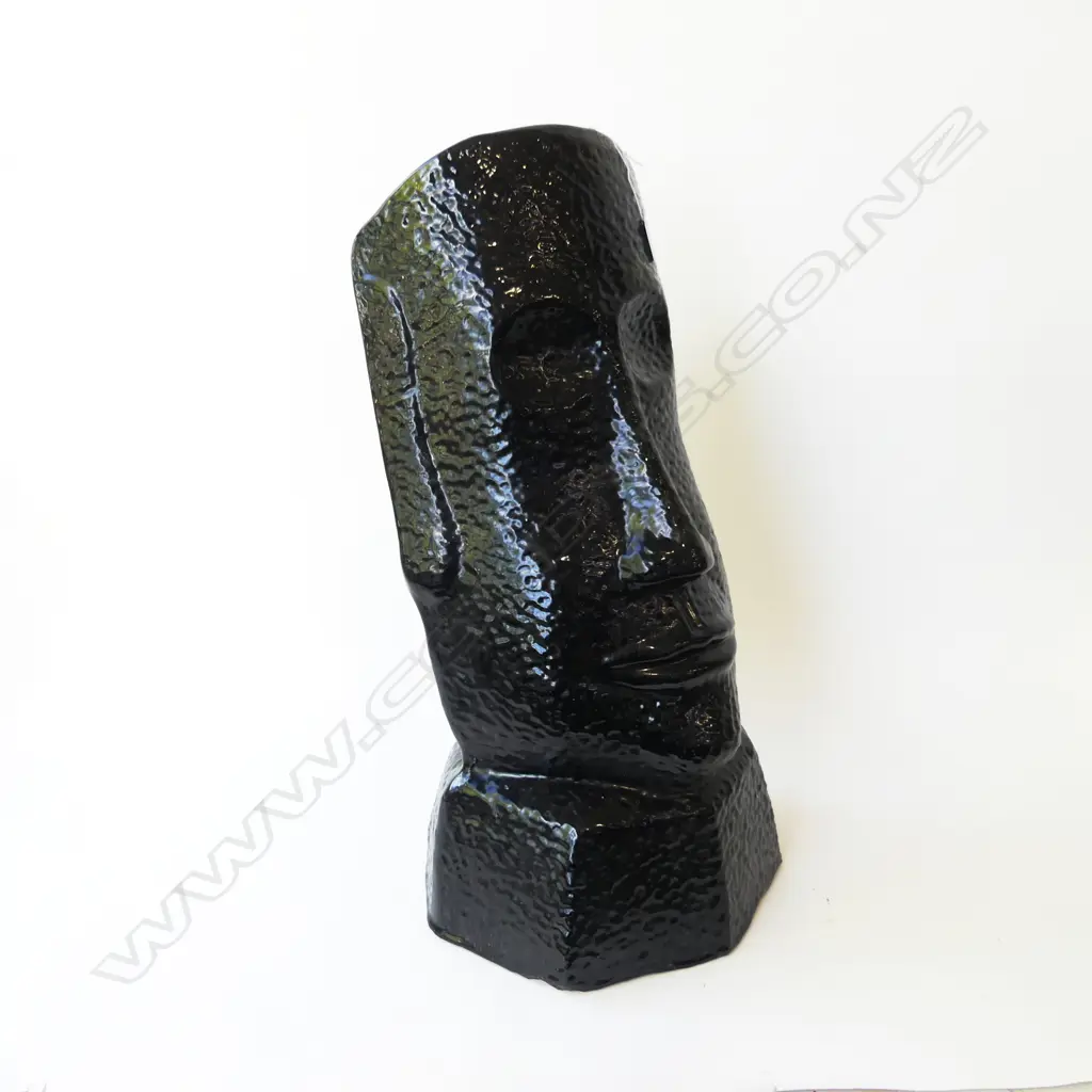 BLACK CERAMIC EASTER ISLAND HEAD H.680mm Image 1++
