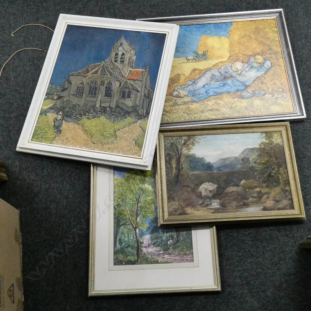 2 VAN GOGH PRINTS, 2 ORIGINAL LANDSCAPES Image 1++