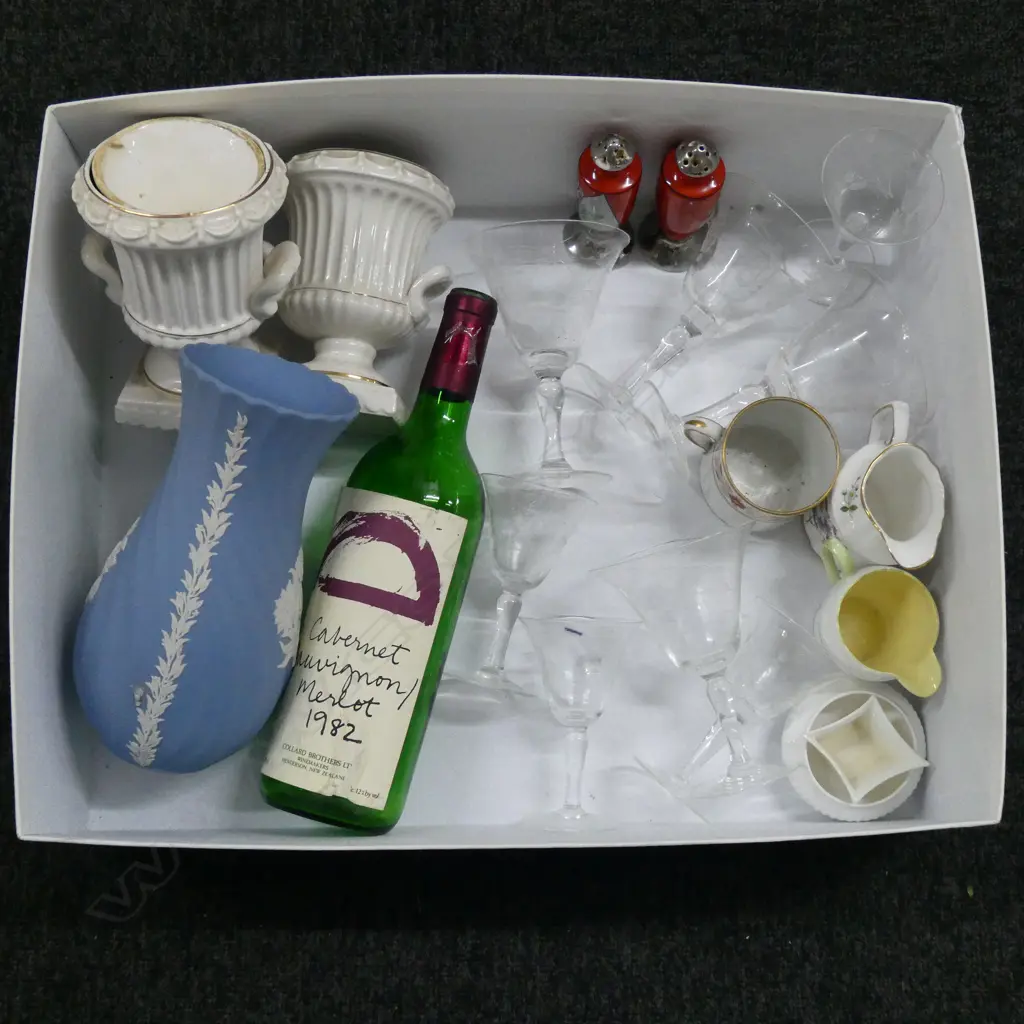 WINE BOTTLE, DRINKING GLASSES, CHINA ETC Image 1++