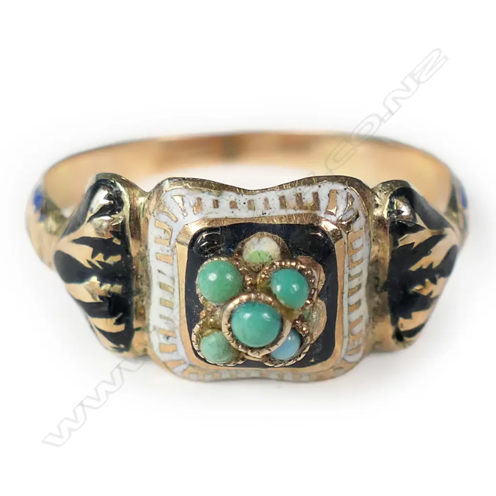 GOLD GEORGIAN MOURNING RING 1.8gms SIZE M Image 1++